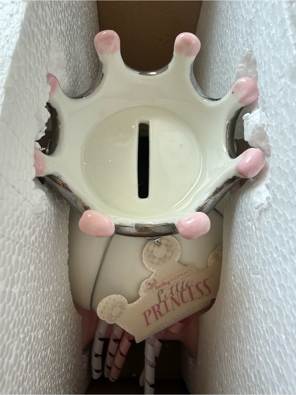 Baby Aspen Ceramic Porcelain Princess Carriage Piggy Bank